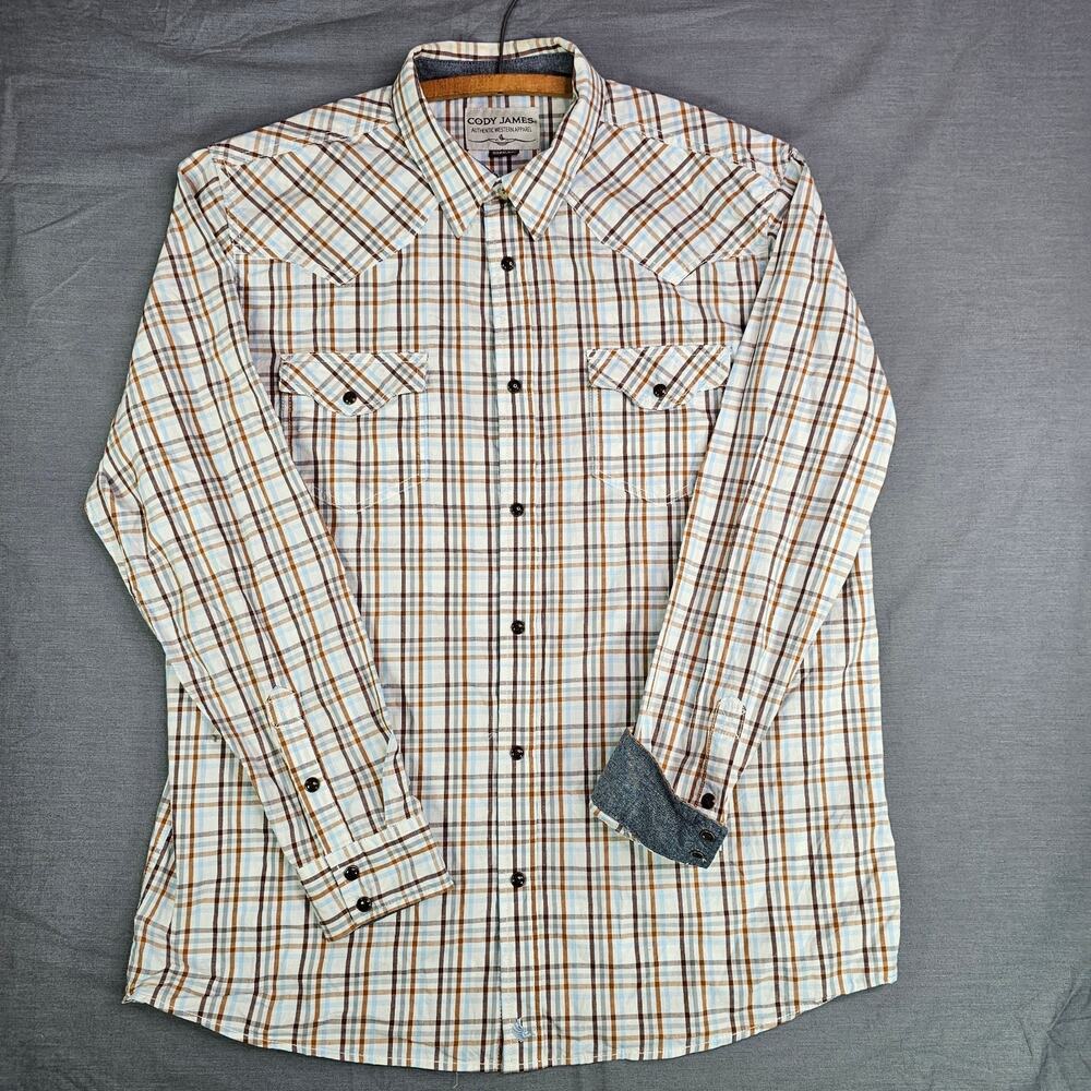 Cody James Pearl Snap Western Shirt Multicolor Plaid Men's Extra Large (XL)